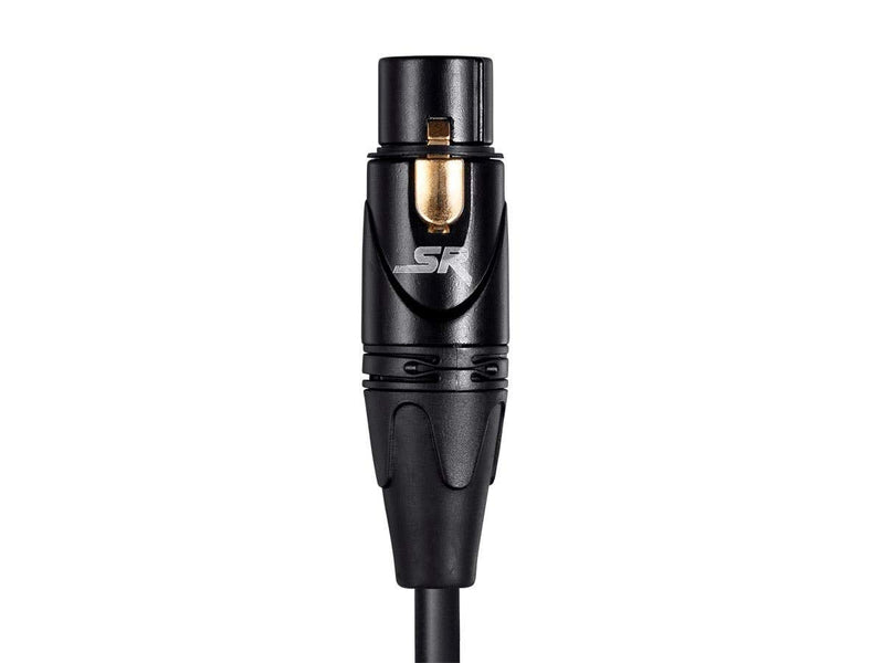  [AUSTRALIA] - Monoprice Starquad XLR Microphone Cable - 1.5 Feet - Black | XLR-M to XLR-F, 24AWG, Optimized for Analog Audio - Gold Contacts - Stage Right Series