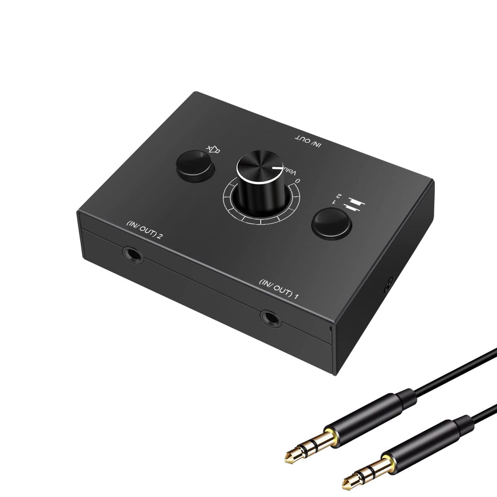  [AUSTRALIA] - Audio selector 3.5mm Audio Switch Audio Switcher, Passive Speaker Headphone Manual Selector Splitter Box Audio Sharing (2-IN-1-OUT/1-IN-2-OUT)