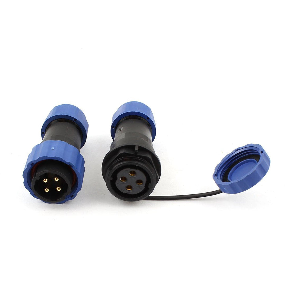  [AUSTRALIA] - uxcell Pair Waterproof Aviation Cable Connector + Socket SD20-4 4 Pin IP68