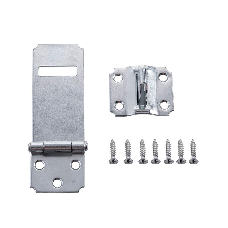 [AUSTRALIA] - HOME MASTER HARDWARE 6 Pack Door Padlock Locks Hasp Latch, 3-1/2 inch Safety Packlock Clasp Hasp Lock Latch,Extra Thick Door Gate Lock Hasp with Screws 3-1/2 in(6 Pack)