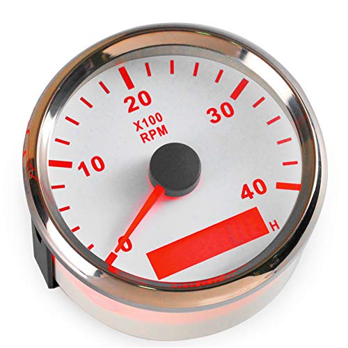  [AUSTRALIA] - ELING Tachometer RPM Gauge with Hour Meter for Car Truck Boat Yacht 0-4000RPM 85mm with Backlight