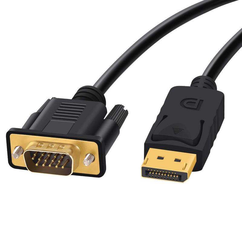  [AUSTRALIA] - DisplayPort to VGA, FOBOIU Display Port to VGA 10 Feet DP to VGA Cable Connects DP Port from Desktop or Laptop to Monitor or Projector with VGA Port