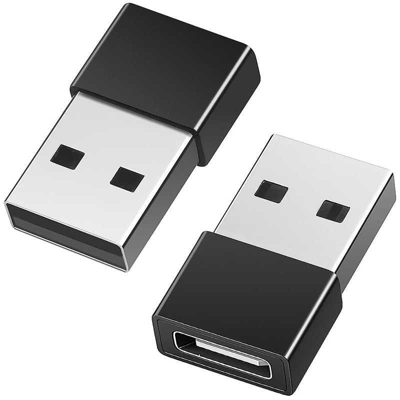  [AUSTRALIA] - leizhan USB C Female to USB Male Adapter 2 Pack, USB C to USB OTG Adapter, Type C to A Charger Cable Converter Compatible for MacBook Samsung with Wall Charger Power Bank Laptop