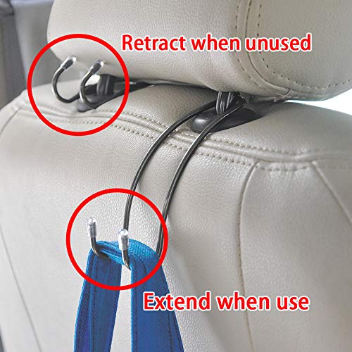  [AUSTRALIA] - 4 Pack Car Seat Headrest Hooks Strong and Durable Backseat Hanger Storage for Handbags, Purses, Coats, and Grocery Bags, Universal SUV Truck Vehicle Car Seat Back Headrest Bottle Holder Organizer 4 Pack