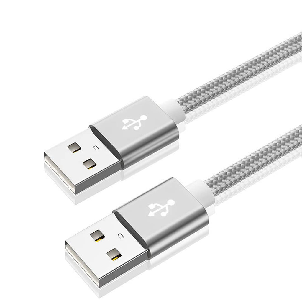  [AUSTRALIA] - Cotchear USB A to USB A Male Extension Cable Male to Male Cable Double USB Extender for Radiator, Hard Disk,Laptop, Camera and More (Silver, 1meter/3.3ft) Silver