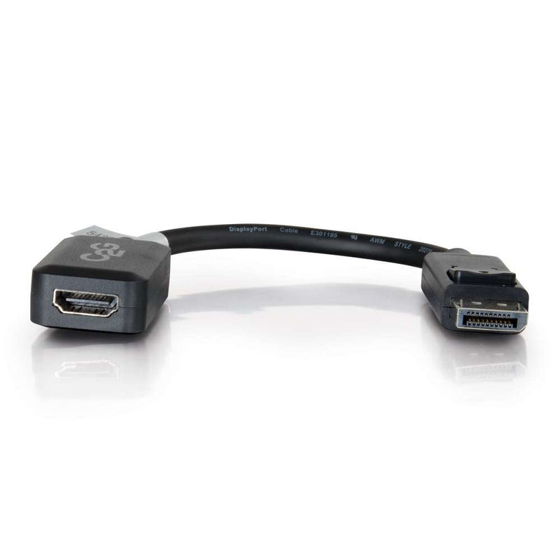  [AUSTRALIA] - C2G Display Port Cable, Display Port to HDMI, Male to Female, Black, 8 inches, Cables to Go 54322 0.7 Feet DisplayPort To HDMI