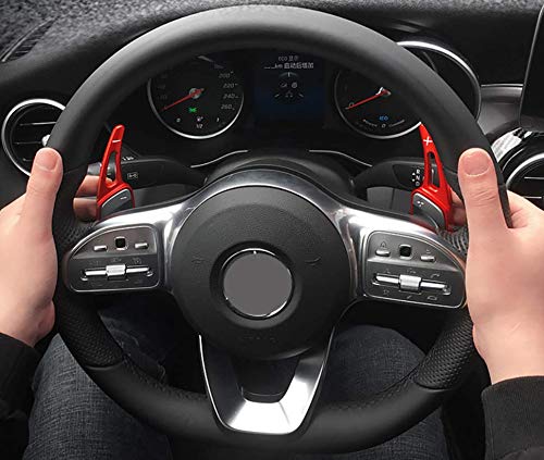 OP Steering wheel paddle shifter extensions for Mercedes Benz A B C S R V series GLA GLC GLE GLS CLS VITO (RED) RED - LeoForward Australia