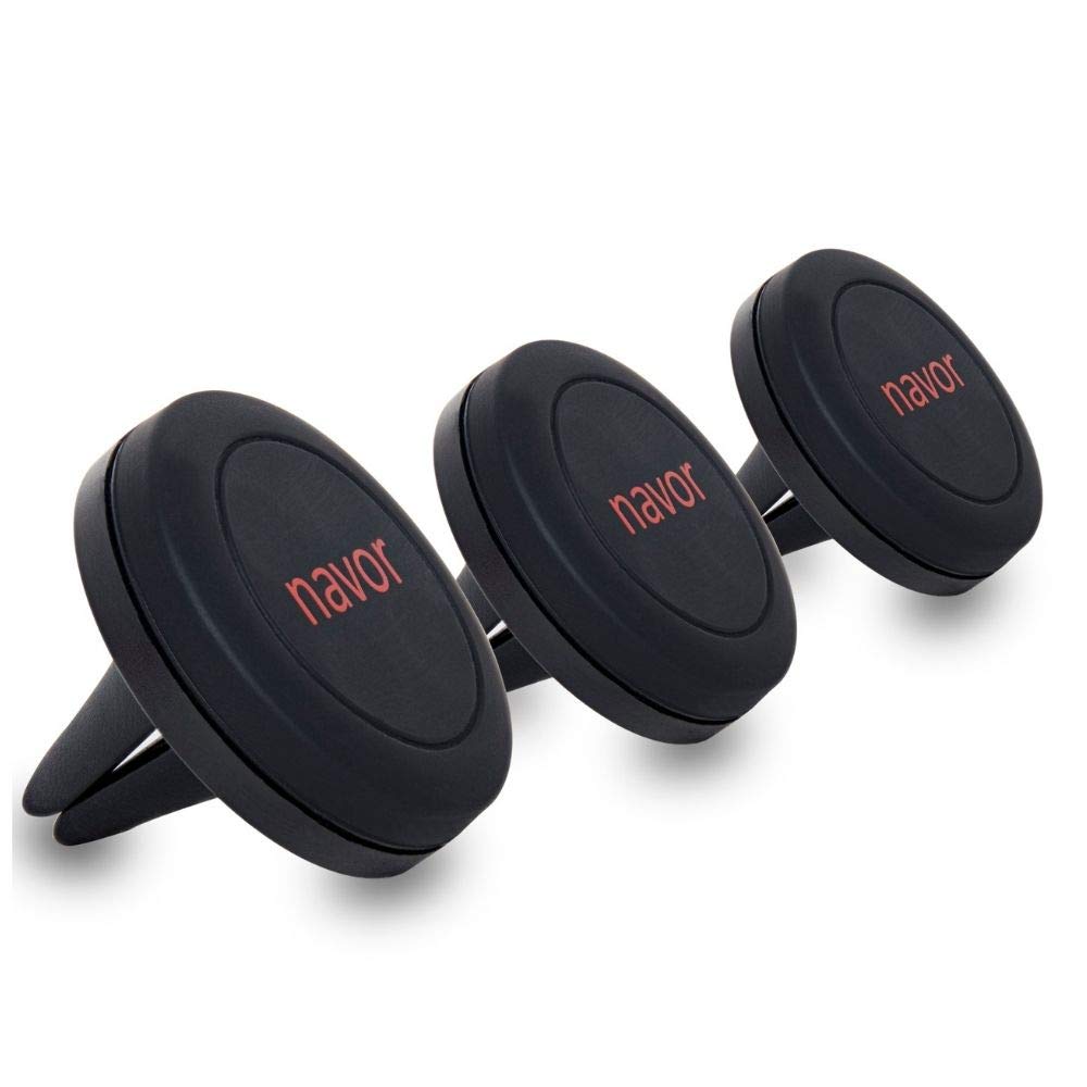  [AUSTRALIA] - Navor Universal Air Vent Magnetic Car Mount Holder, for Cell Phones and Mini Tablets with Fast Swift-Snap Technology-Black (3 Pack) Black(3 Pack)