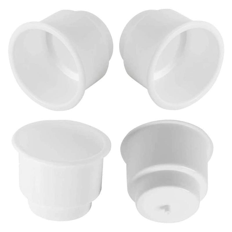  [AUSTRALIA] - NovelBee Recessed Plastic Cup Drink Holder with Drain for Boat Truck Car Camper RV (White, 8pcs)