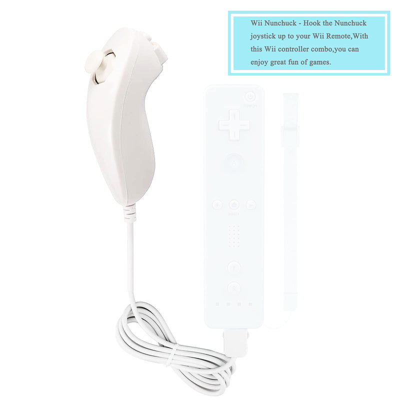  [AUSTRALIA] - JINHEZO Wii Nunchuck Controller Nunchuck Controllers for Nintendo Wii Video Game Pack of 2 (White)