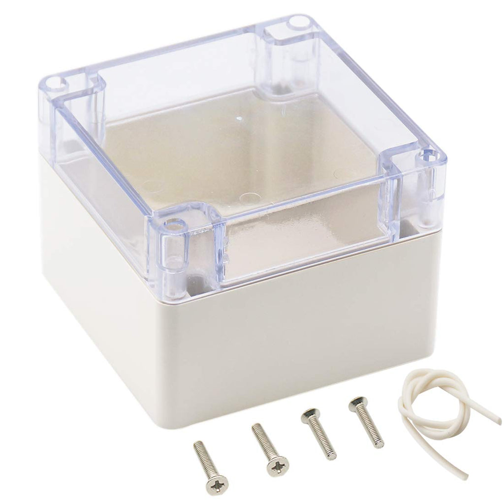  [AUSTRALIA] - Zulkit Junction Box ABS Plastic Dustproof Waterproof IP65 Universal Electrical Boxes Project Enclosure Grey with Clear Cover 4.7 x 4.7 x 3.5 inch (120 x 120 x 90mm) 4.7"x4.7"x3.5"