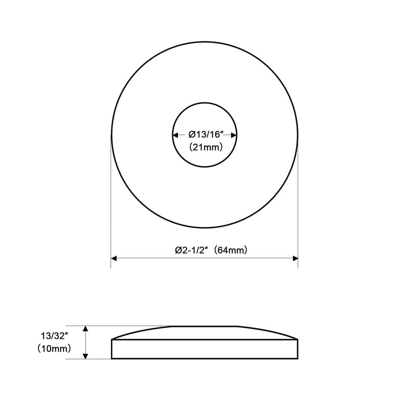  [AUSTRALIA] - OFFO Shower Arm Flange 2.5 Inches in Diameter Replacement Shower Head Arm Escutcheon Plate Suitable for Most Brands Shower Head Arms, Brushed Finish 2.5 Inch