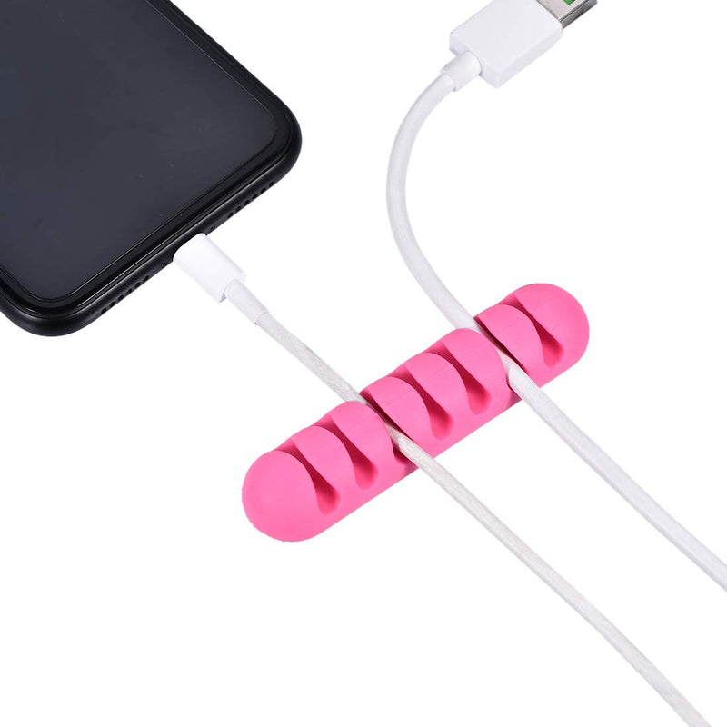  [AUSTRALIA] - uxcell 6Pcs Cable Organizer Pink Cable Ties Electronics Computer Mouse Charging USB Cable Holder Self Adhesive Cord Holders