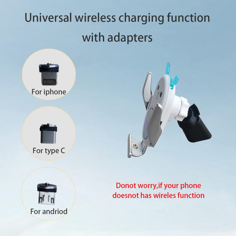  [AUSTRALIA] - Peanutech Universal Wireless Car Charger Mount,15W Fast Charging, Build-in Battery, Air Vent Dashboard, Compatible with iPhone 13/12/11/X/9 Series, Samsung S20/ S10/S9/S8/Note20/ Note10/9 etc