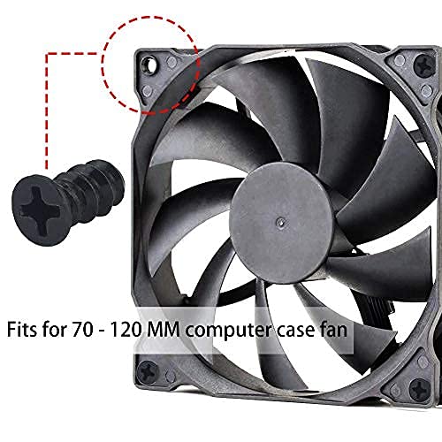  [AUSTRALIA] - Persberg 100pcs Computer Cooling Fan Mount Screws, M5x10 Black Computer PC Case Fan Screws Black for 70mm, 80mm, 90mm, 92mm, 120mm, 140mm PC Cooling Fan Mount Screws- Screw kit (FANSCREW)(120-19)