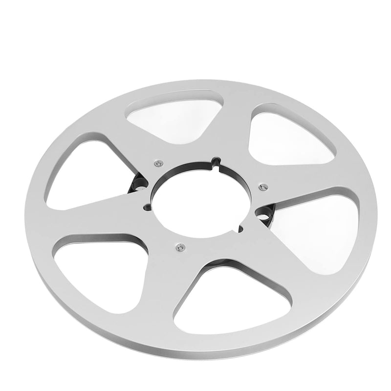  [AUSTRALIA] - 10 Inch Open Reel Audio Aluminum Takeup Reel, Empty Take Up Reel to Reel Small Hub, Tape Reel to Reel Recorder for 1/4 Inch Tapes, Magnetics Analog Recording Tape (Silver Color) Silver Color