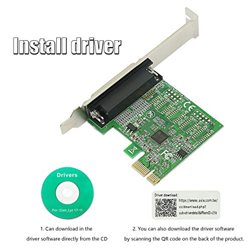  [AUSTRALIA] - CERRXIAN 1 Port Parallel LPT PCI-E x1 Expansion Card PCI Express to DB25 PCIE Host Controller Printer Converter Card Support SPP / PS2 / EPP / ECP