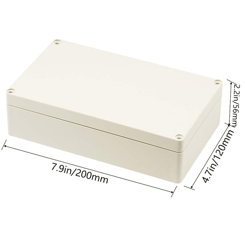  [AUSTRALIA] - Zulkit Junction Box ABS Plastic Dustproof Waterproof IP65 Universal Electrical Boxes Project Enclosure Gray 7.9 x 4.7 x 2.2 inch (200 x 120 x 56 mm) 7.9" x 4.7" x 2.2"