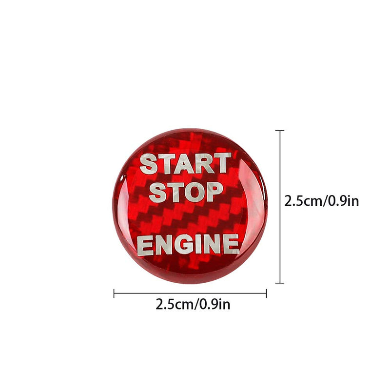 QianBao Compatible with Start Stop Button Cover Carbon Fiber Keyless Car Engine Push Start Ignition Switch Replacement for BMW 1/2/ 3/4/5/6/ 7 Series, X3/ X4/ X5/ X6 Red - LeoForward Australia