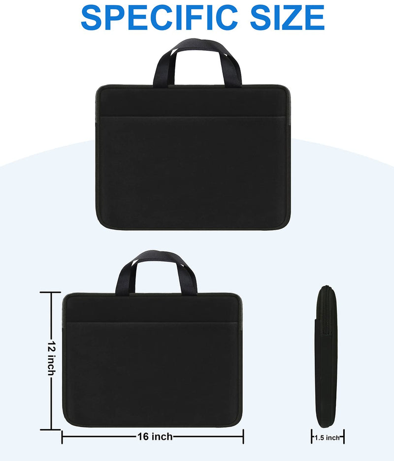  [AUSTRALIA] - Laptop Sleeve Case 15.6 inch, Durable Travel Laptop Bag Handbag Shockproof Protective Computer Cover Carrying Bag Briefcase for 15" 15.6" HP Asus Acer Dell Lenovo Laptop Notebook Ultrabook, (Black) Black