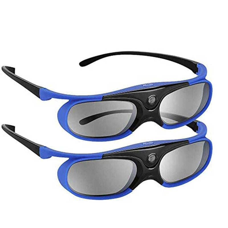  [AUSTRALIA] - DLP Link 3D Glasses, 144Hz Rechargeable 3D Active Shutter Glasses for All DLP-Link 3D Projectors, Can't Used for TVs, Compatible with BenQ, Optoma, Dell, Acer, Viewsonic DLP Projector (Blue- 2 Pack)