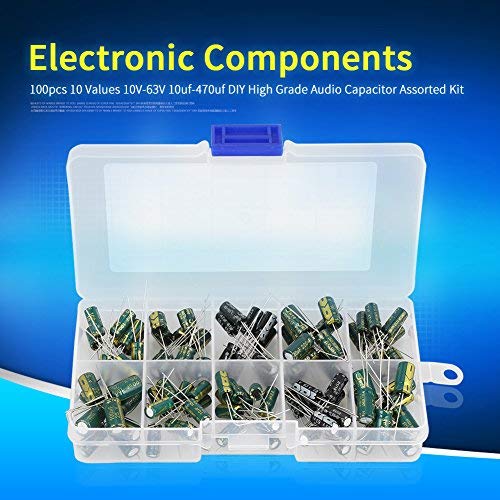 100pcs DIY High Grade Audio Capacitor Assorted Electrolytic Capacitors Kit 10 Values 10V-63V 10uf-470uf - LeoForward Australia