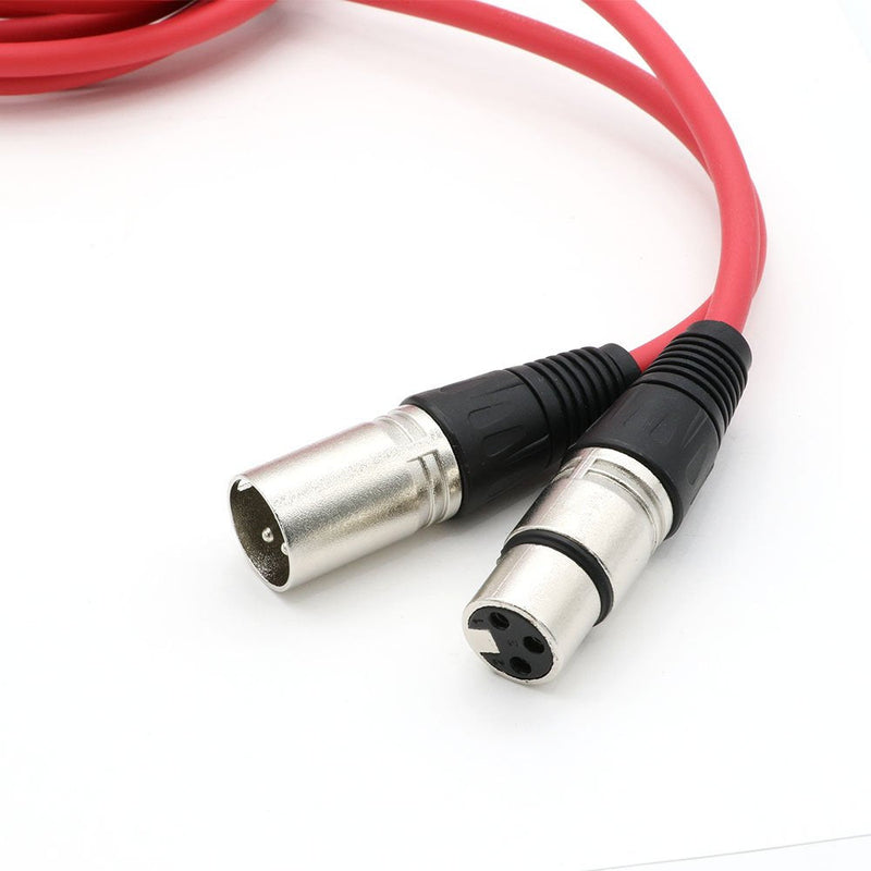  [AUSTRALIA] - Dremake 3Pin XLR Male to XLR Female Microphone Cable Professional for Recording, Mixing, and Lighting Equipments - 16.5 Foot/Red 16.5FT/5M Red