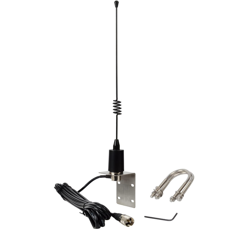  [AUSTRALIA] - HYS VHF Band Amateur 156-163Mhz Low-Profile Marine Antenna with Stainless Steel L-Bracket Hole & W/16.4ft(5m) RG-58 Coax Cable for Standard Horizon Icom Cobra Uniden VHF Marine Radios