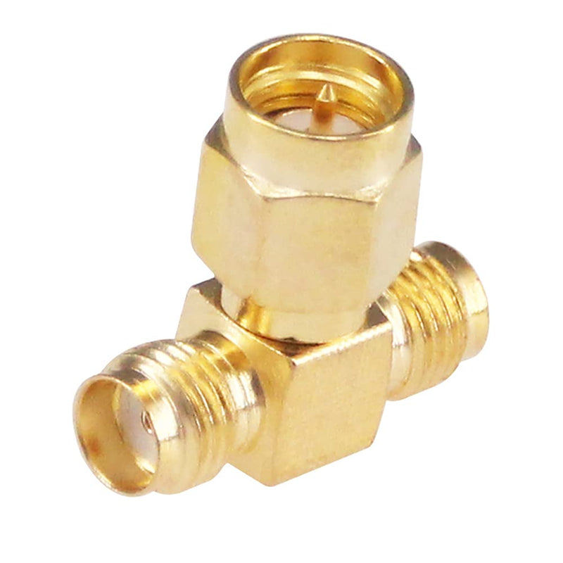  [AUSTRALIA] - RFaha 4pcs Antenna Adapter SMA Male to Dual SMA Female Connector T Type 3 Way Splitter Antenna Converter(NOT for TV)(F06-4)
