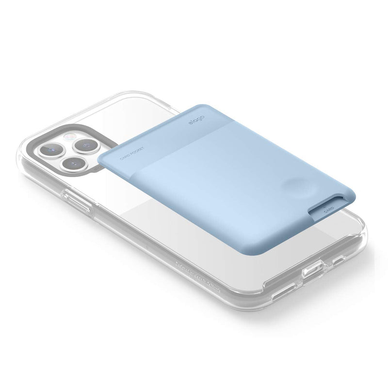  [AUSTRALIA] - elago Phone Card Holder - Secure Phone Wallet, Ultra Slim Card Holder for Back of Phone, 3M Adhesive ID Card for iPhone, Galaxy and Most Smartphones [Pastel Blue] Pastel Blue