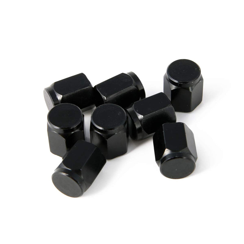 RockTrix - 8 Pieces - Black Aluminum Valve Stem Caps Covers - Rubber Seal, Leak-Proof Air Protection, Heavy Duty - Universal Application - LeoForward Australia