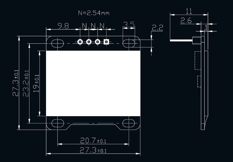  [AUSTRALIA] - DIYmall 0.96" Inch Blue and Yellow I2c IIC Serial 128x64 OLED LCD Module for Arduino Display Raspberry Pi 51 Msp420 STIM32 SCR Micro:bit(Pack of 2pcs)