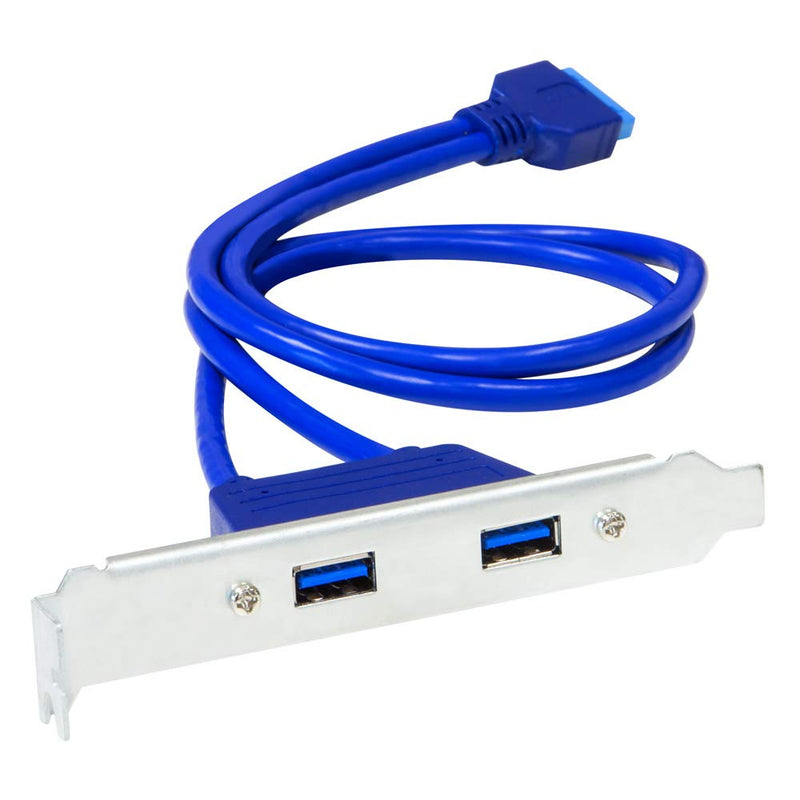  [AUSTRALIA] - Kingwin USB 3.0 Dual Port PCI Bracket Cable with Built-In-20-Pin Header, Up to 5 Gbps for Maximum Transfer Speed, Extend Your USB 3.0 Port On Motherboard to Back of Your Computer Case [KW-PCI2USB3]