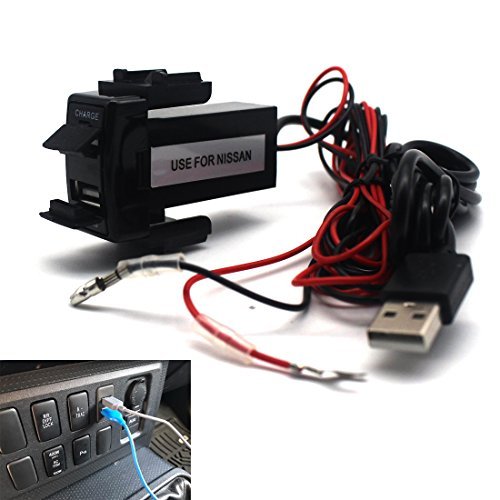  [AUSTRALIA] - Car USB Socket Port with Audio Socket for Nissan Series - MOTONG Car USB Power Socket Port for Mobile Phone 14/13/12/11/8/7/6/5,Tablet, Samsung,LG,Huawei and More USB + Audio Port