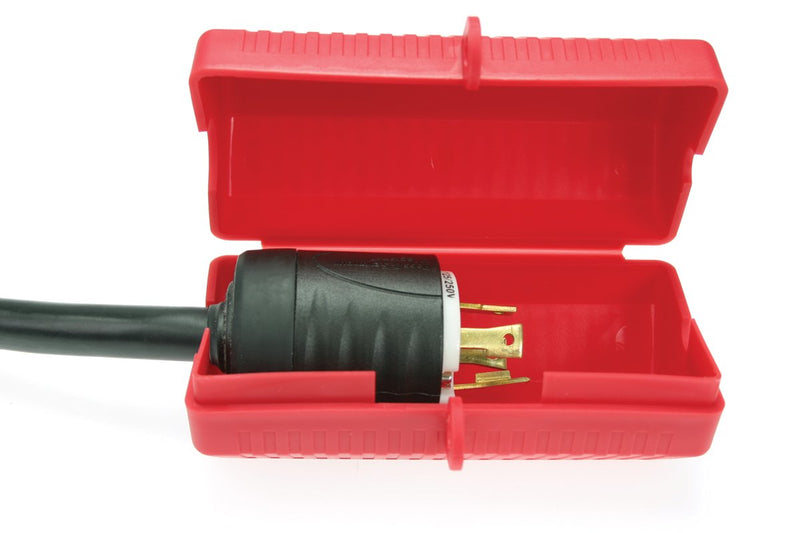  [AUSTRALIA] - Accuform Tamper-Proof Multi-Plug Lock for OSHA Lockout Tagout, Fits Most Plugs, Plastic, Red, KDD230 110, 220, 550, or 600 VAC Plugs