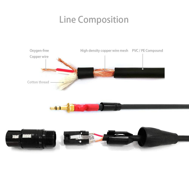  [AUSTRALIA] - NANYI 3.5mm (1/8 Inch) TRS Stereo Male to XLR Female Interconnect Audio Microphone Cable, Suitable for iPod, Mobile Phone, Active Speakers, Stage, DJ, Studio Audio Console, (10M(32FT)) 10M(32FT)