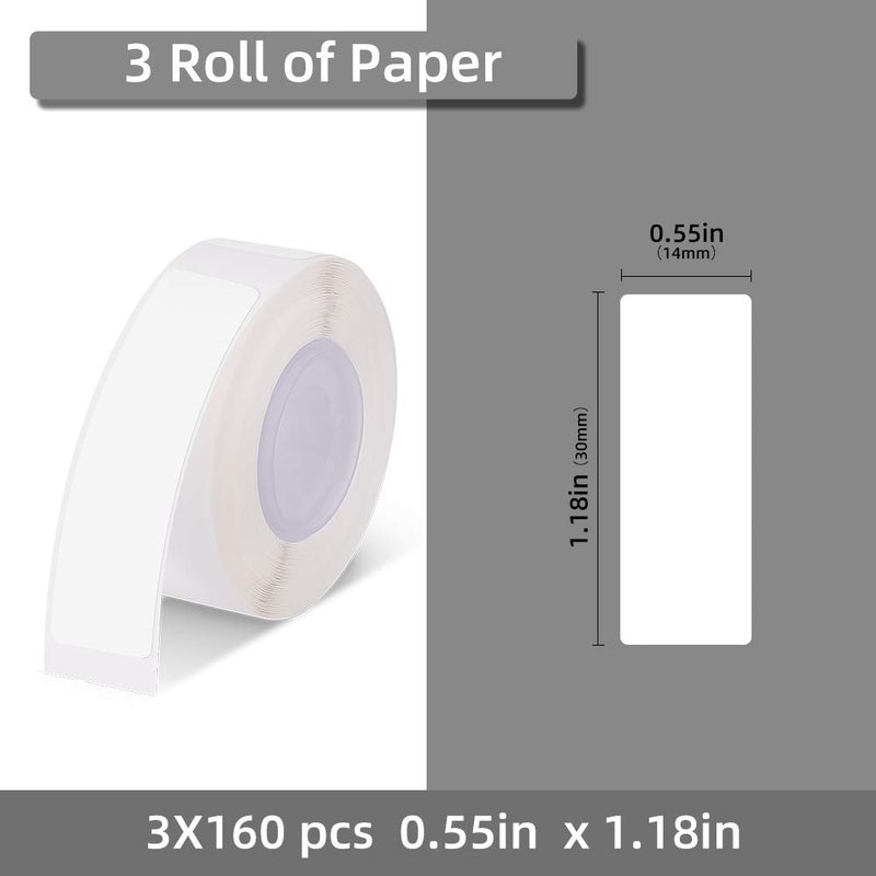 Phomemo D30 Self-Adhesive Labels White 0.55'' x 1.18'' (14mm X 30mm) 630 Labels, D30 Thermal Printing Paper Tape Compatible for D30 Portable Bluetooth Label Maker White1430 0.55'' x 1.18'' (14mm X 30mm) - LeoForward Australia