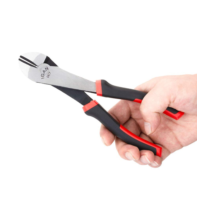  [AUSTRALIA] - IGAN Diagonal Cutting Pliers, 7-inch Ultra Tough and Durable Side Wire Cutters, with a Spring-loaded Mechanism Dikes, Ideal for Electricians and Homes 7 Inch Wire Cutters