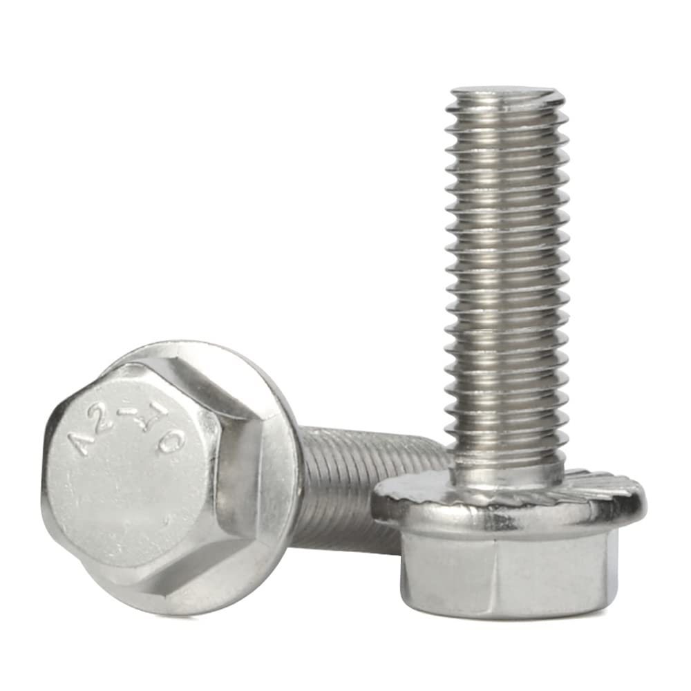  [AUSTRALIA] - M8-1.25 x 30mm Flanged Hex Head Bolts Flange Hexagon Screws, Stainless Steel 18-8 (304), Plain Finish, DIN 6921, 15 PCS M8 x 30mm (15 PCS)