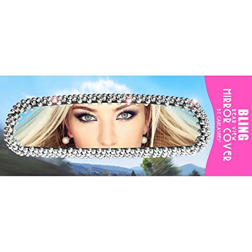 Bling Chrome Faceted Rear View Mirror Cover (with New self Adhesive - LeoForward Australia