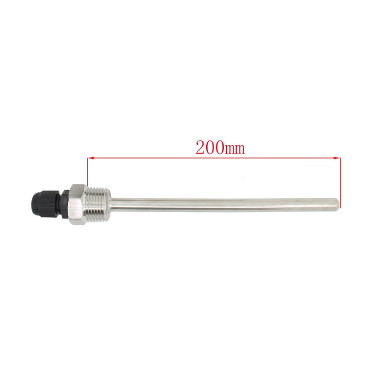  [AUSTRALIA] - 1/2 Inch - Immersion Well Stainless Steel 30mm 50mm 100mm 200mm 300mm 400mm 500mm - Immersion Well Thermowell Thermopocket for Thermocouple (200mm) 200mm