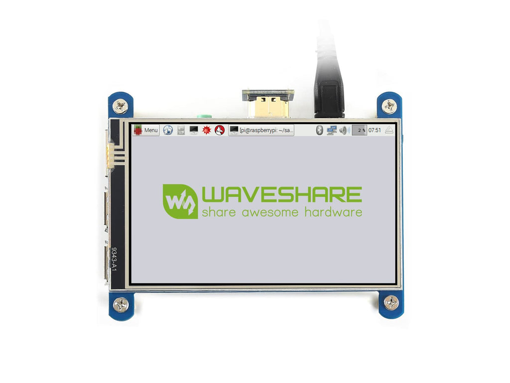  [AUSTRALIA] - Waveshare 4inch Resistive Touch Screen IPS LCD (Type H) for Raspberry Pi 4 480x800 Hardware Resolution with HDMI Interface Resistive Touch Control 4inch HDMI LCD (H)