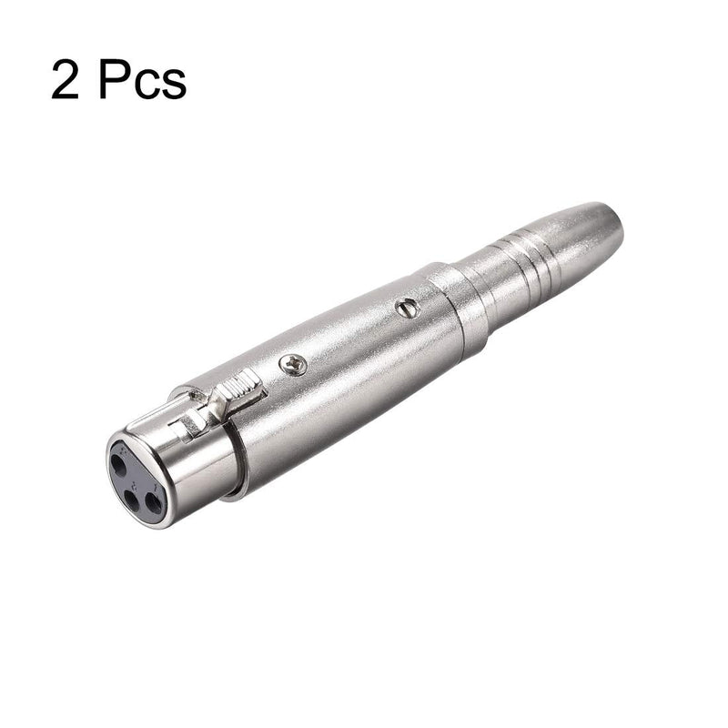  [AUSTRALIA] - uxcell XLR Female to 1/4 Inch 6.35mm Female Socket Audio Adapter for Microphone Plug in Video Connector Mic Female Plug 2pcs