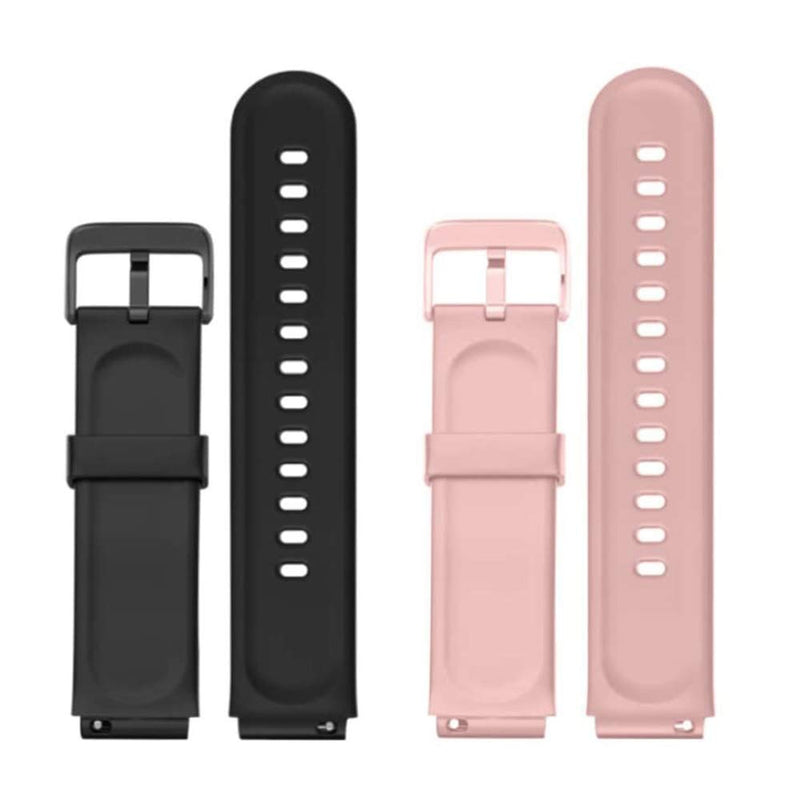  [AUSTRALIA] - Acofit Silicone Smart Watch Bands Replacement Straps Bands for ID205L ID205S ID205U ID205G ID205 Veryfitpro Smart Watch Replacement Band for SW021 SW023 SW025 Smartwatch strap Black + Pink