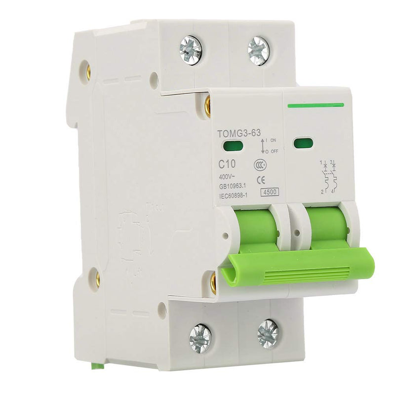  [AUSTRALIA] - Circuit Breaker, 2 Pin Battery Breaker Protector for Solar PV Systems, Thermal Magnetic Trip, DIN Rail Mount, AC Isolator Switch(10A)