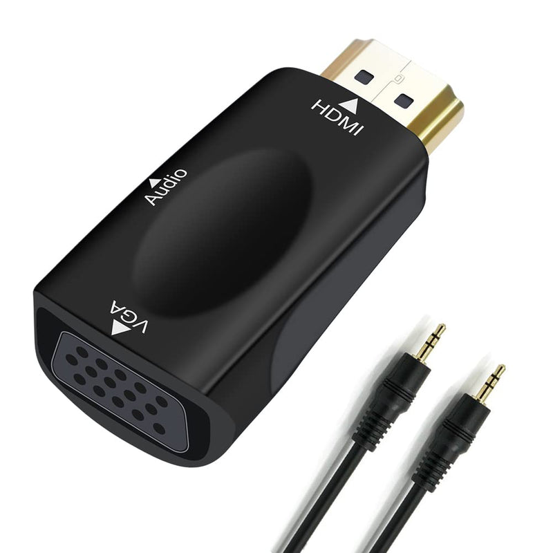  [AUSTRALIA] - DTECH HDMI to VGA Adapter with 3.5mm Audio Port Out for Computer Monitor PC TV 1080P HD Video (Male HDMI Input, Female VGA Output)