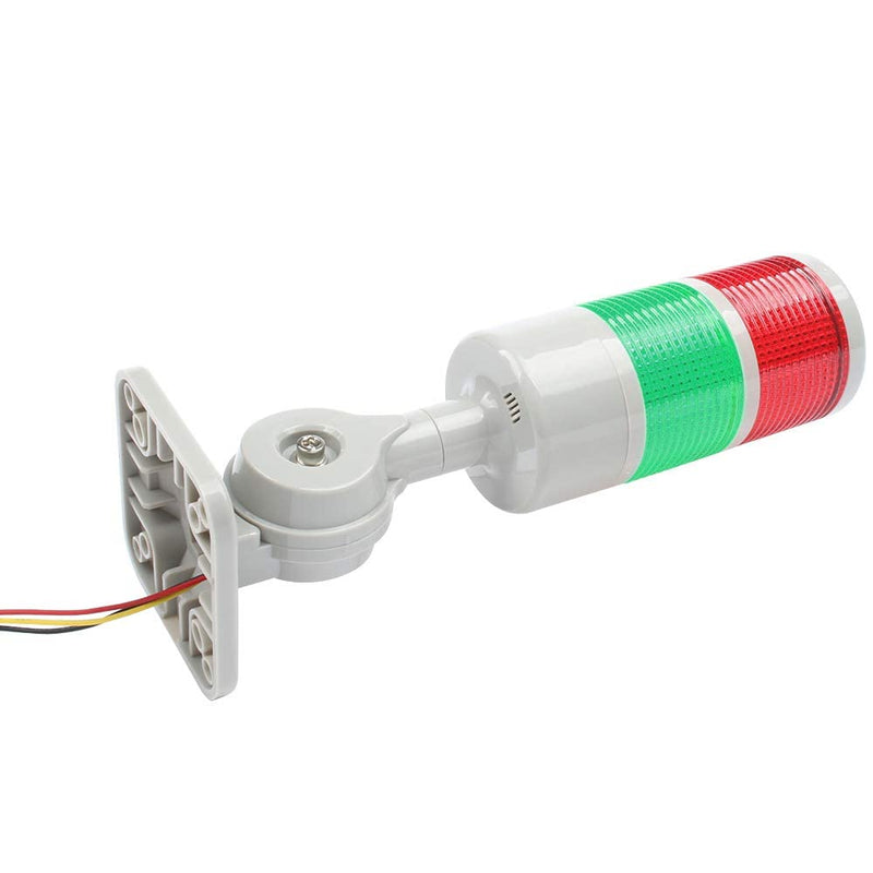  [AUSTRALIA] - LUBAN Led Signal Tower Stack Lights, Industrial Signal Warning Lights, Column Tower Lamp Andon Lights with Rotatable Base, Steady/Flashing Light Switchable, 110V 220V AC(2-Layer, with Buzzer) AC 110 to 220V 2-Layer/with Buzzer