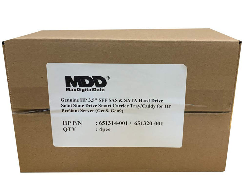  [AUSTRALIA] - (4 Pack) MaxDigitalData 3.5" LFF SAS & SATA HDD/SSD Smart Carrier Hard Drive Caddy/Tray (651314-001) for HP Gen8 Gen9 Proliant Server