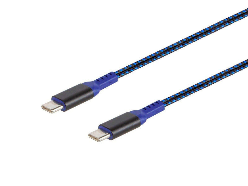  [AUSTRALIA] - Monoprice Stealth Charge and Sync USB 2.0 Type-C to Type-C Cable - 10 Feet - Blue, Up to 5A/100W, for USB-C Enabled Devices Laptops MacBook Pro