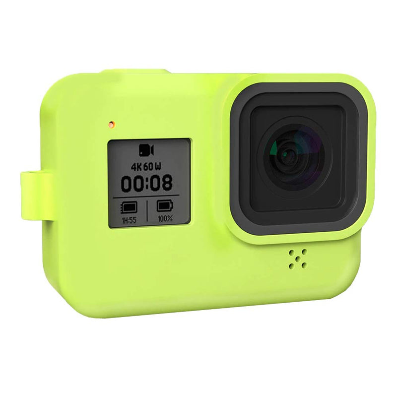  [AUSTRALIA] - Silicone Case for GoPro Hero 8 Protective Silicone Case Skin Housing Cover Bag for GoPro Hero 8 Black Action Camera Accessories, Green